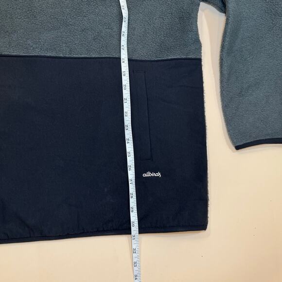 NWT Allbirds Men's Fluff Fleece Snap Pullover – Charcoal Gray & Black – Size XXL - Picture 6 of 9